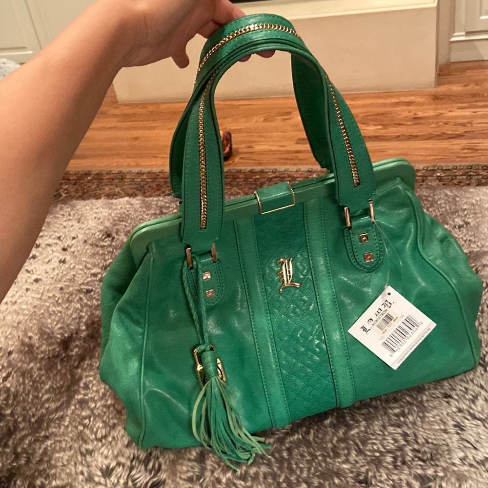 NWT L.A.M.B. VENEZIA style/ color Glazed Green satchel purse